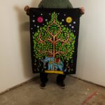 Cotton Wall Art (70x110cm) - Elephant & Tree of Life - immagine 2