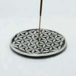 Polished Aluminium Flower of Life Incense Holder 11cm - immagine 2