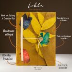 Lokta Bold Floral Notebook – Large (21x15cm) – 45 Leaves – Includes Bookmark – Olive - immagine 3