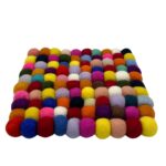 Felt Ball Square Placemat - 20cm Multi Colour - immagine 2