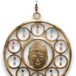 Indian Chimes - Lrg Buddha  Face 15 Bell Chimes - 36cm