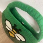 Water Felted Bee Bag - One Handle with Magnet - Garden Greens - immagine 4