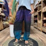 Yoga and Festival Pants - High Cross Himalayan Print on Purple - immagine 2