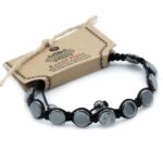 Magnetic Hematite Shamballa Bracelet -  Round Flats - immagine 2