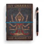 Leather Printed Notebook – My Chakras Are Aligned AF - 17.8×12.7 cm - immagine 4