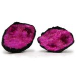 Coloured Calsite Geodes - Black Rock - Dark Red