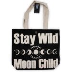 Nomad Sari Iconic Classic Tote Bag - Stay Wild, Mood Child - Black Natural 10oz