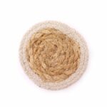 Natural Coaster - Jute & Cotton 10cm  (set of 6) Mixed colours in basket - immagine 3
