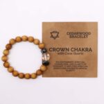 Cedarwood Crown Chakra Bangle with Clear Quartz - immagine 2