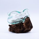 Molten Glass Wavy Bowl on Wood 18cm - immagine 4