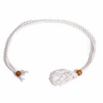 Crystal Gemstone Necklace Cord 45cm/18inch - White - immagine 6