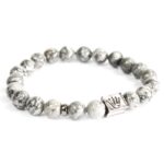 Crown Ingot / Grey Agate - Gemstone Bracelet - immagine 2