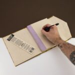 Lokta Bold Floral Notebook – Large (21x15cm) – 45 Leaves – Includes Bookmark – Olive