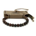 18K Gold Plated Gemstone Moss String Bracelet -  Picasso Jasper - immagine 3