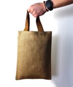 Jute Tote Bag - Brown Colour Handle - immagine 3