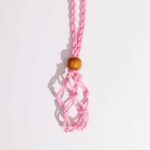 Crystal Gemstone Necklace Cord 45cm/18inch - Pink - immagine 4