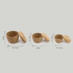 Seagrass & Cotton Round Baskets with Lids - Natural - Set of 3 - immagine 9
