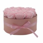 Soap Flower Gift Bouquet - 14 Pink Roses - Round - immagine 3