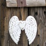 Hand Crafted Double Angel Wing & Heart - 24cm - immagine 2