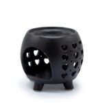 Squat Pot Oil Burner Multi Hearts - Matt Black - immagine 2