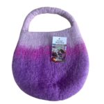 Water Felted Bee Bag - One Handle with Magnet  - Lavender Shades - immagine 3