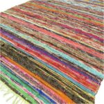 151 x 90cm Luxury Rag Rug - Green - immagine 2