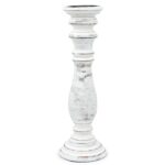Classic Candle Stand - Whitewash - 37x10cm - Large