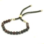 18K Gold Plated Gemstone Moss String Bracelet -  Picasso Jasper - immagine 4