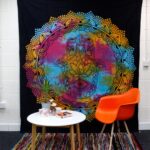 Double Cotton Bedspread + Wall Hanging - Black Hamsa 230cm x 200cm - immagine 3