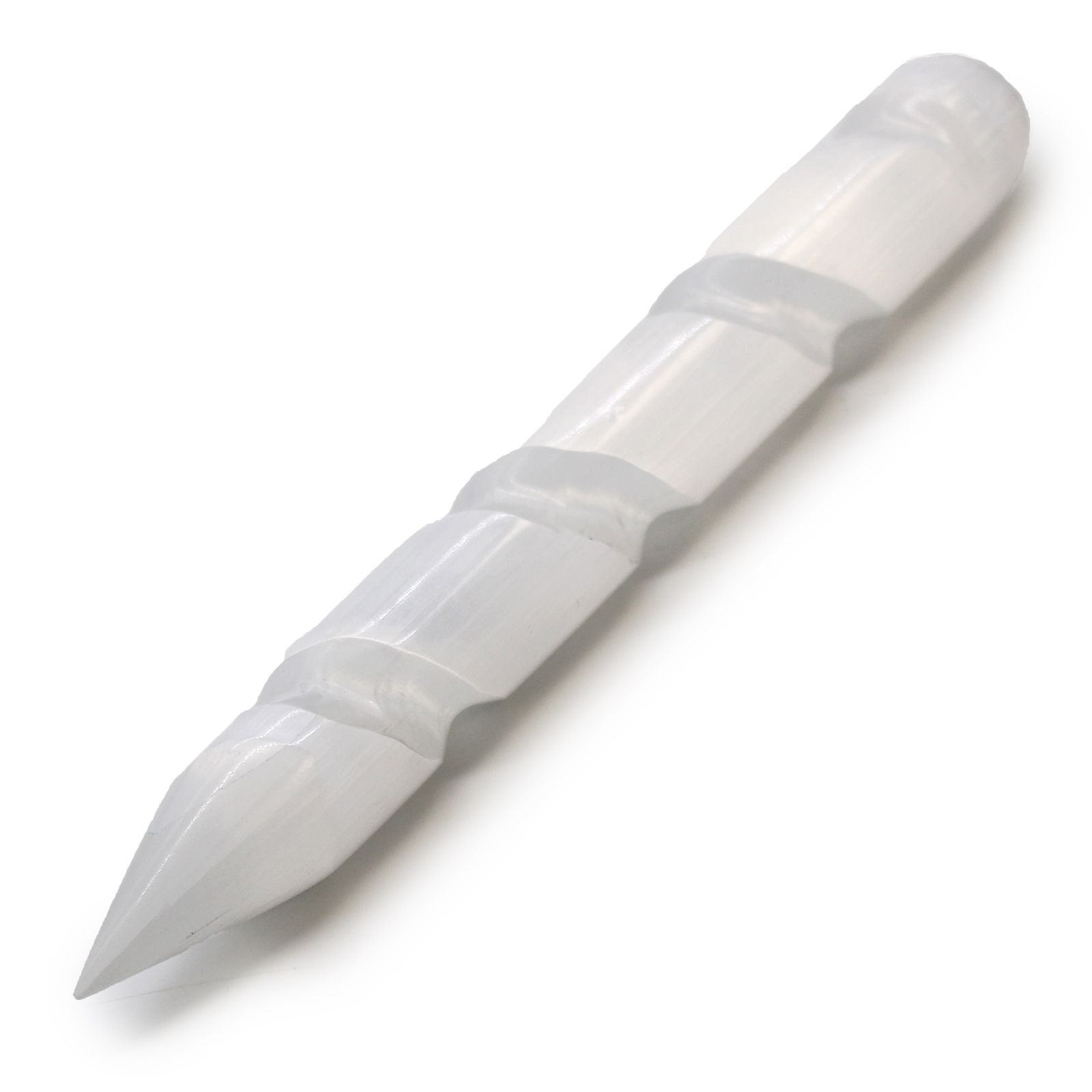 bG9jYWw6Ly9tZWRpYS8xUy9BQy82MFIzMEMxRzZNVktBQzFTLzRkMjg3NTNiLmpwZWc-1.jpg Selenite Spiral Wands - 16 cm (Point One Ends) - immagine 1