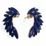 Royal Blue - Vintage Glass - Angel Wings - Earrings - immagine 6