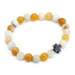 Set of 2 Gemstones Friendship Bracelets - Loyalty - Amazonite & Yellow Jasper - immagine 3