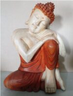 Hand Carved Buddha Statue - 30cm Thinking - immagine 3