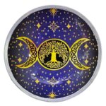 Triple Leg Enameled Offering Plate - Purple Triple Moon - immagine 3