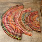 Round Jute and Recycled Cotton Rug - 120 cm - immagine 3
