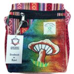 Hemp Embroidery Mushroom Party Bag - Orange Mushrooms - immagine 3