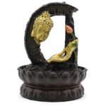 Tabletop Water Feature - 30cm - Golden Buddha & Lotus - immagine 4