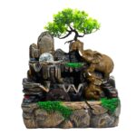 Elephants in Love Tabletop Water Feature with Crystal Ball, Light & Watermill (30x20x35cm) - immagine 5