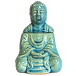 Sitting Buddha Oil Burner - Blue - immagine 4