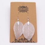 Earrings - Bravery Leaf - Silver - immagine 2