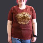 XLarge Stone Washed Teashirt - Hamsa - Maroon - immagine 2