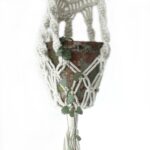 Macrame Pot Holder - Long With Ratten Hoop - immagine 6
