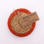Natural Coaster - Jute & Cotton 10cm  (set of 4) - Clay Boarder - immagine 2