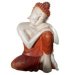Hand Carved Buddha Statue - 30cm Thinking - immagine 6