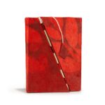 Lokta Bold Floral Bamboo Lock Notebook – Medium (15x12cm) – 45 Leaves – Ruby - immagine 2