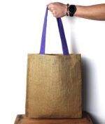 Large Jute Tote Bag - Red Colour Handle - immagine 3