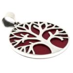 Tree of Life Silver Pendent 30mm - Coral Effect - immagine 2