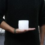 Selenite Cylinder Candle Holder - 8 cm - immagine 5