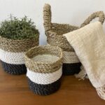 Seagrass Basket Set - Dark Grey / White / Natural - immagine 5