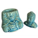 Sitting Buddha Oil Burner - Blue - immagine 6